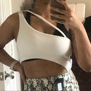 🍒 White Over the Shoulder Bodysuit